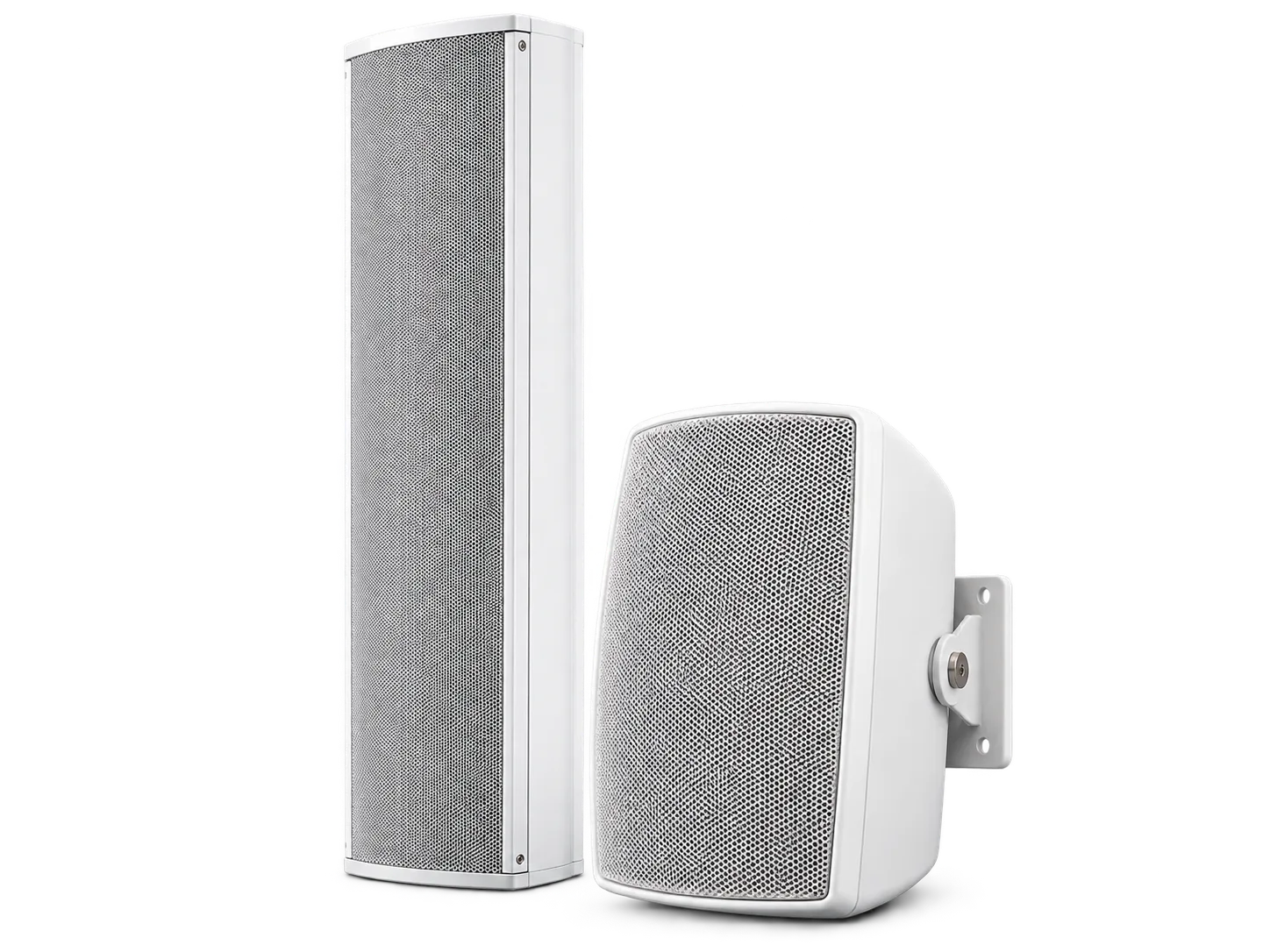 Commercial wall-mount and column PA speakers